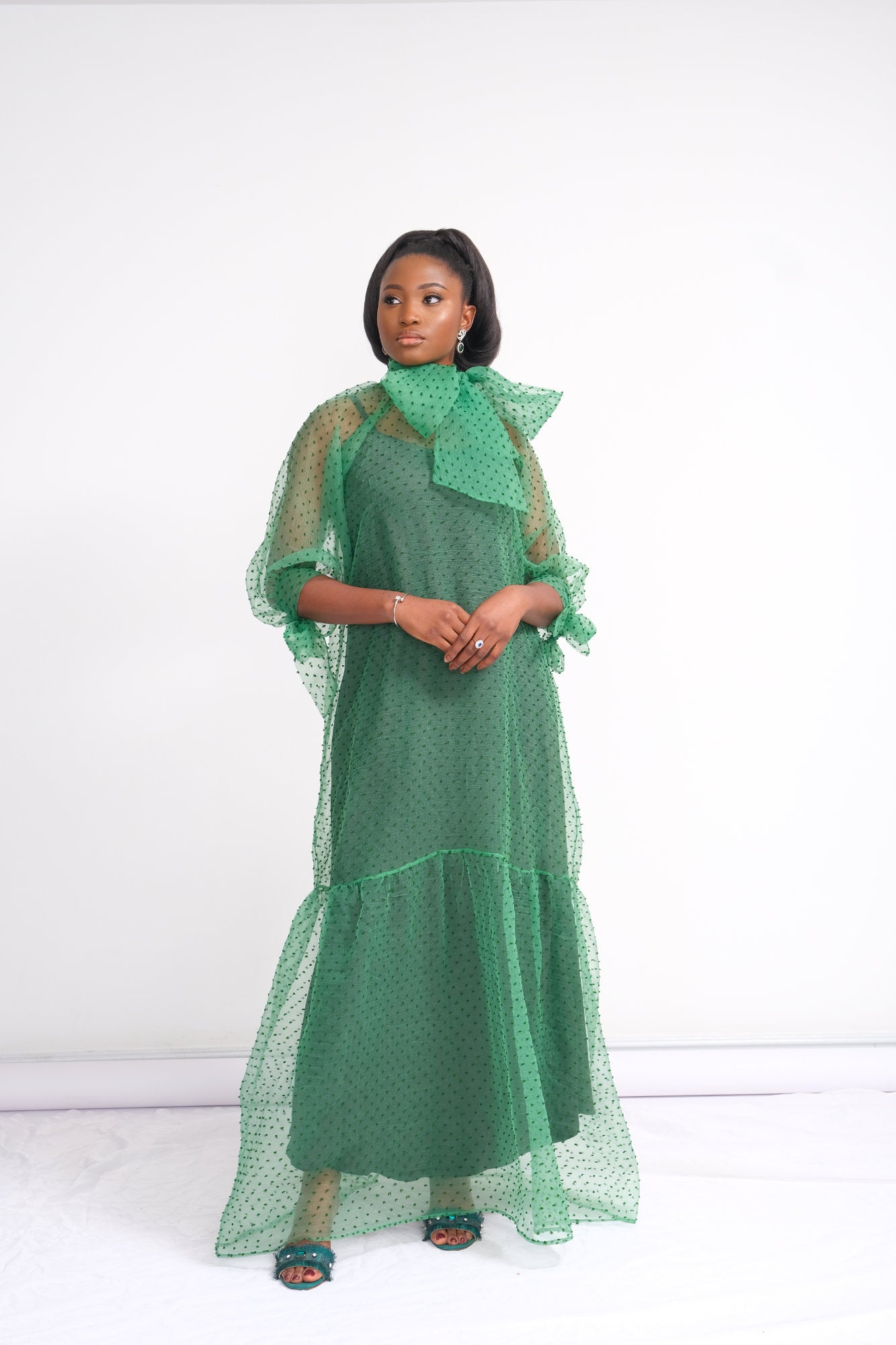 Maya Dress Organza Tulle Green